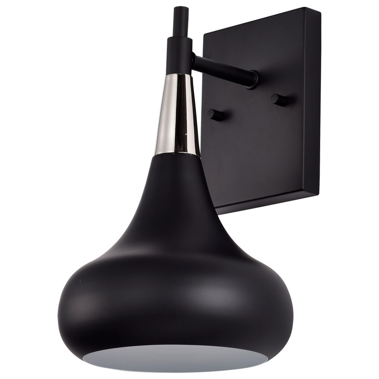 Nuvo Lighting - 60-7508 - One Light Wall Sconce - Phoenix - Matte Black / Polished Nickel