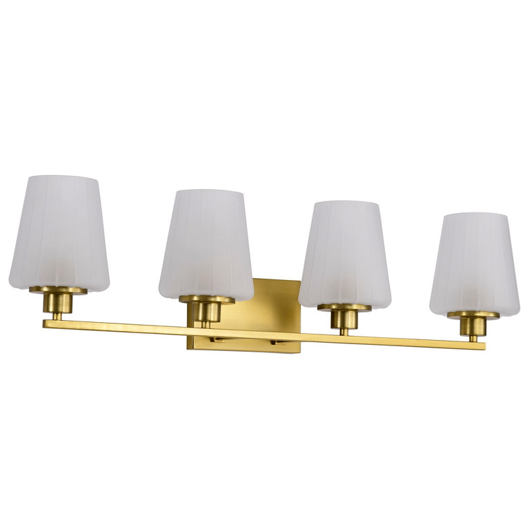 Nuvo Lighting - 60-8234 - Four Light Vanity - Lune - Vintage Brass