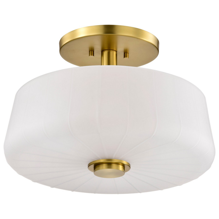 Nuvo Lighting - 60-8239 - Three Light Semi-Flush Mount - Lune - Vintage Brass