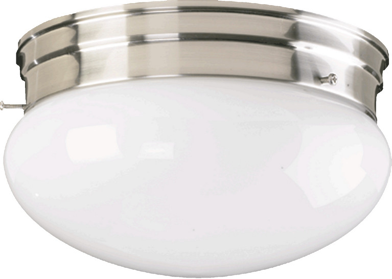 Quorum - 3015-8-65 - Two Light Ceiling Mount - 3015 Plain Mushrooms - Satin Nickel