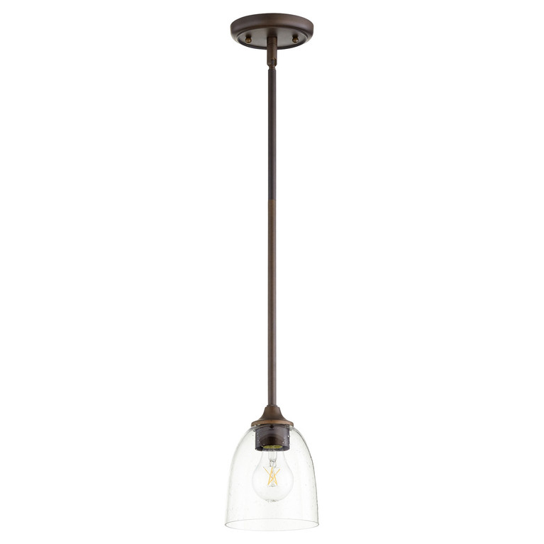Quorum - 3127-286 - One Light Pendant - Jardin - Oiled Bronze|Clear Seeded