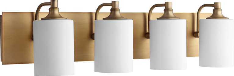 Quorum - 5009-4-80 - Four Light Vanity - Celeste - Aged Brass