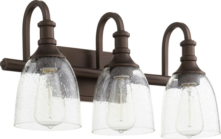 Quorum - 5011-3-186 - Three Light Vanity - Richmond - Oiled Bronze|Clear Seeded
