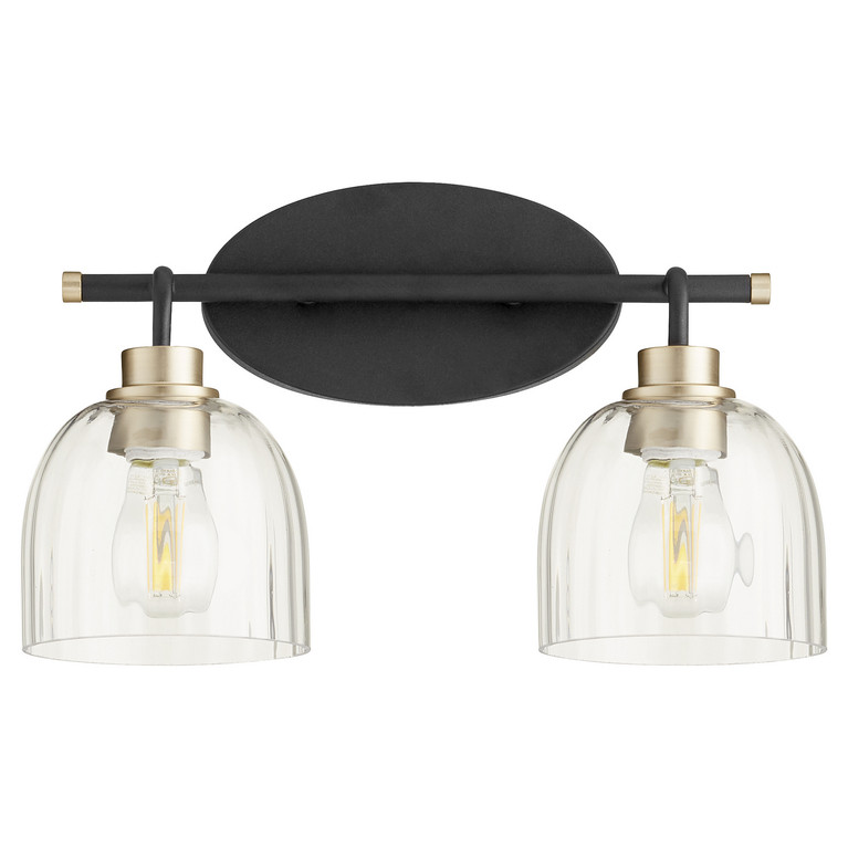 Quorum - 507-2-6980 - Two Light Vanity - Espy - Textured Black|Aged Brass