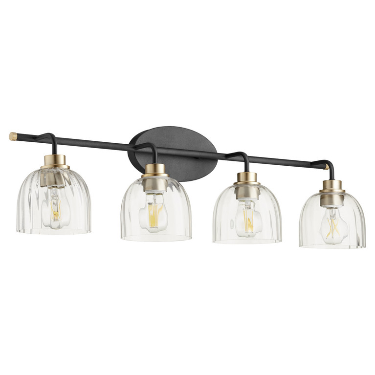 Quorum - 507-4-6980 - Four Light Vanity - Espy - Textured Black|Aged Brass
