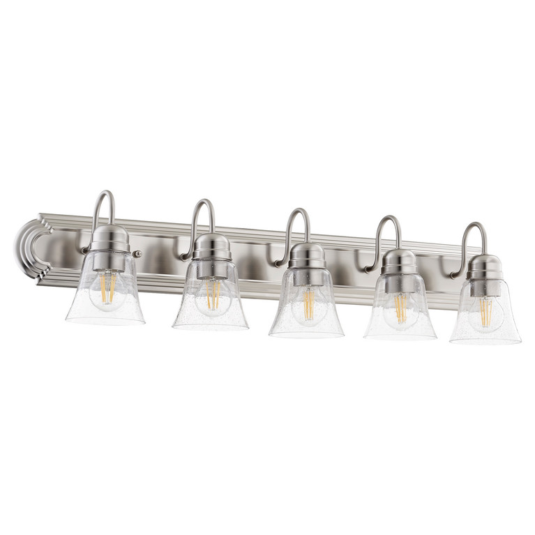 Quorum - 5094-5-265 - Five Light Vanity - Campbell - Satin Nickel|Clear Seeded