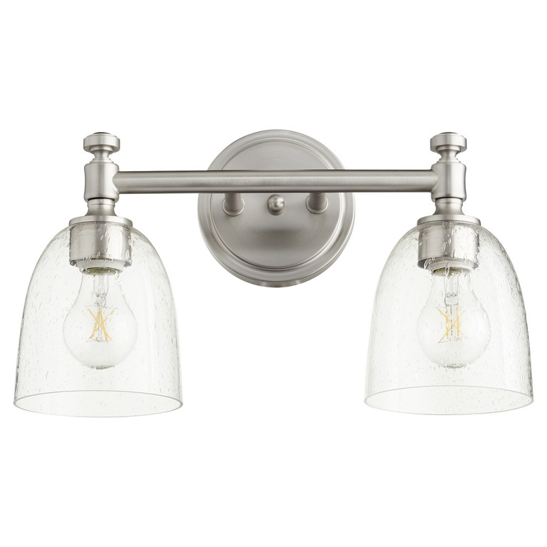 Quorum - 5122-2-265 - Two Light Vanity - Rossington - Satin Nickel|Clear Seeded