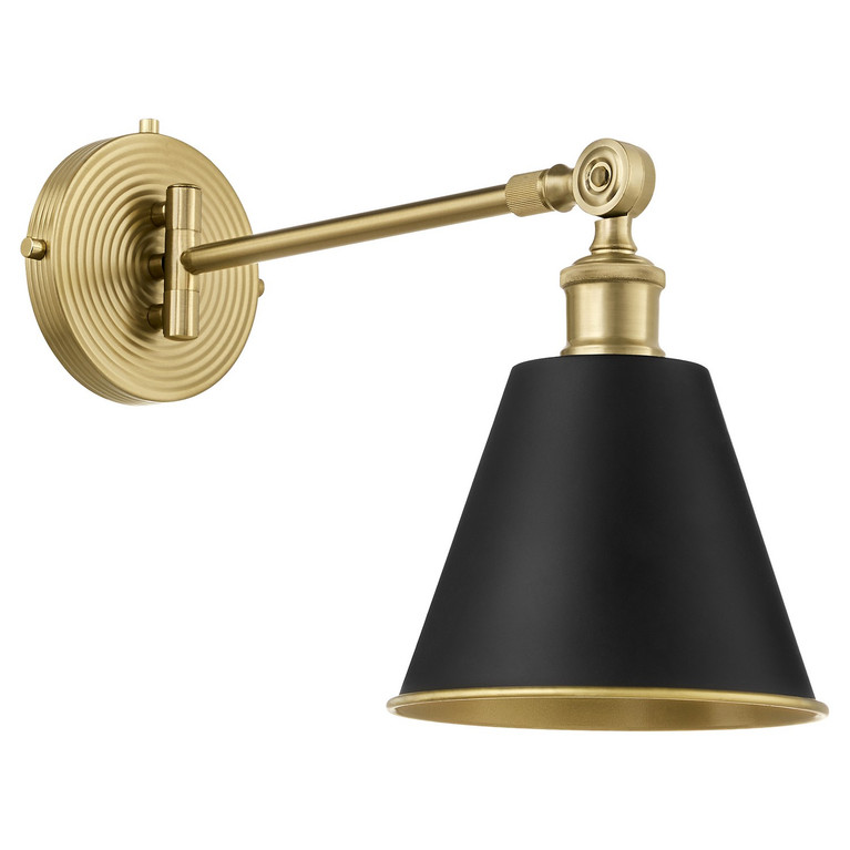 Quorum - 5320-1-5980 - One Light Wall Mount - Bailey - Matte Black|Aged Brass