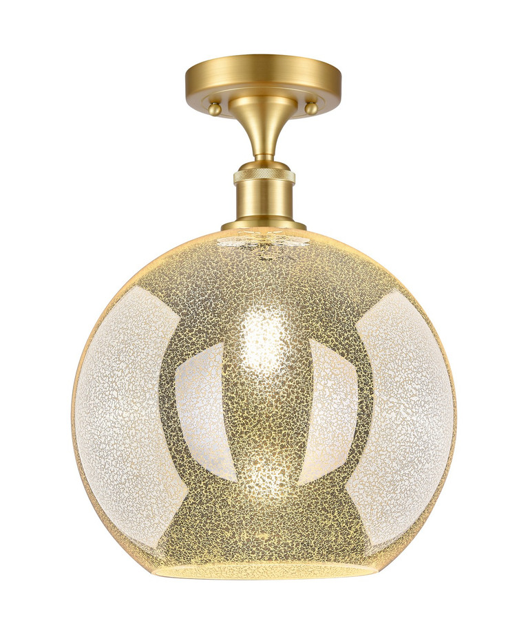 Innovations - 516-1C-SG-G128-12 - One Light Semi-Flush Mount - Ballston - Satin Gold