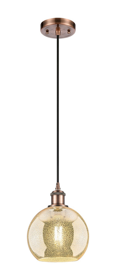 Innovations - 516-1P-AC-G128-8 - One Light Mini Pendant - Ballston - Antique Copper