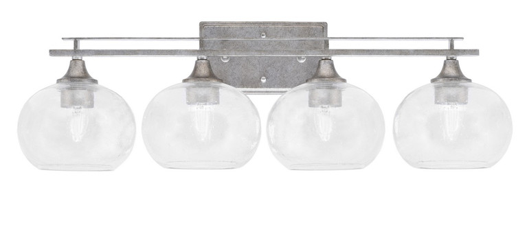 Toltec Lighting - 134-AS-202 - Four Light Bath Bar - Uptowne - Aged Silver