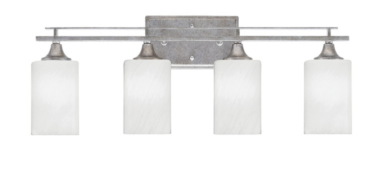 Toltec Lighting - 134-AS-3001 - Four Light Bath Bar - Uptowne - Aged Silver