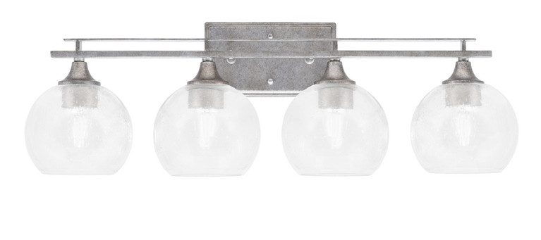 Toltec Lighting - 134-AS-4100 - Four Light Bath Bar - Uptowne - Aged Silver