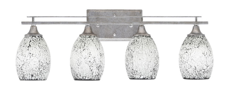 Toltec Lighting - 134-AS-4165 - Four Light Bath Bar - Uptowne - Aged Silver