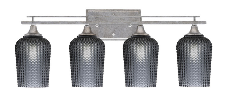 Toltec Lighting - 134-AS-4252 - Four Light Bath Bar - Uptowne - Aged Silver