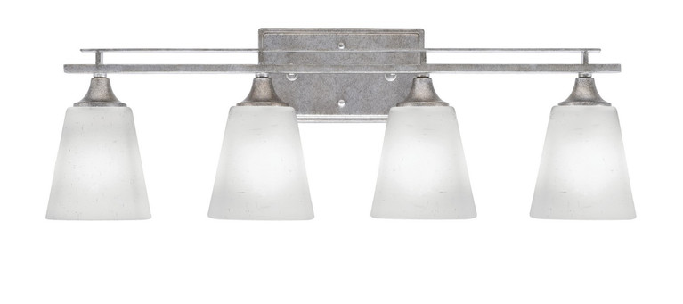 Toltec Lighting - 134-AS-460 - Four Light Bath Bar - Uptowne - Aged Silver