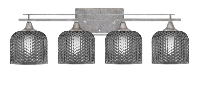 Toltec Lighting - 134-AS-4612 - Four Light Bath Bar - Uptowne - Aged Silver