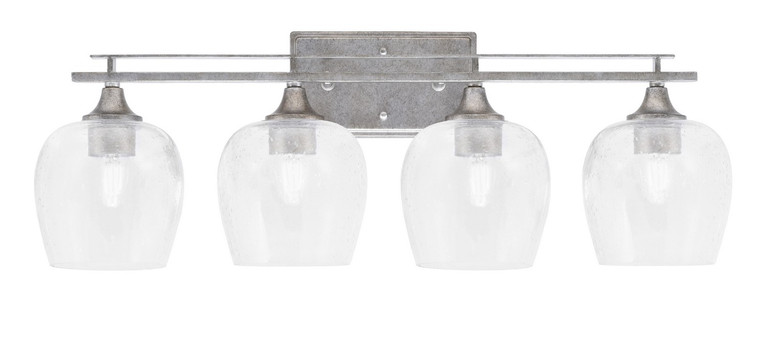 Toltec Lighting - 134-AS-4810 - Four Light Bath Bar - Uptowne - Aged Silver