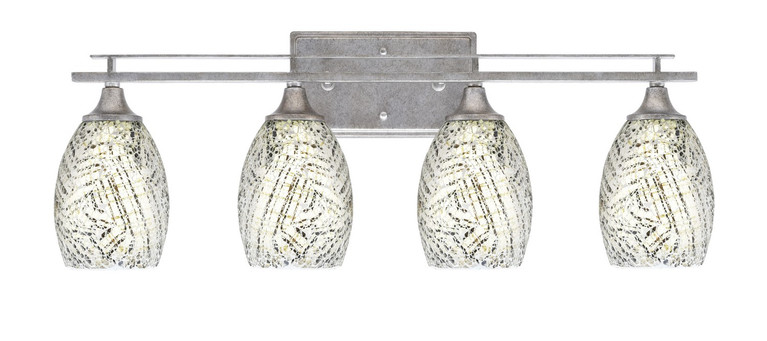 Toltec Lighting - 134-AS-5054 - Four Light Bath Bar - Uptowne - Aged Silver