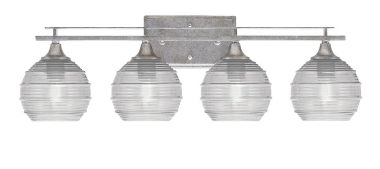 Toltec Lighting - 134-AS-5110 - Four Light Bath Bar - Uptowne - Aged Silver