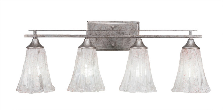 Toltec Lighting - 134-AS-729 - Four Light Bath Bar - Uptowne - Aged Silver