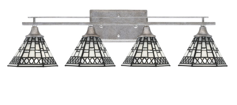 Toltec Lighting - 134-AS-9105 - Four Light Bath Bar - Uptowne - Aged Silver