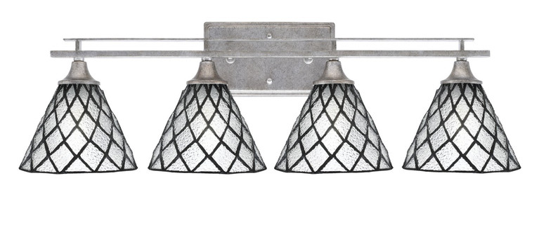 Toltec Lighting - 134-AS-9185 - Four Light Bath Bar - Uptowne - Aged Silver