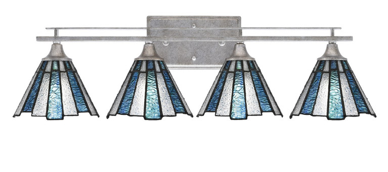 Toltec Lighting - 134-AS-9325 - Four Light Bath Bar - Uptowne - Aged Silver