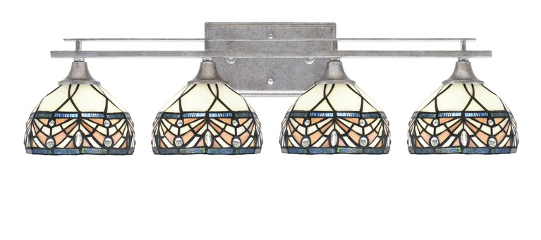 Toltec Lighting - 134-AS-9485 - Four Light Bath Bar - Uptowne - Aged Silver