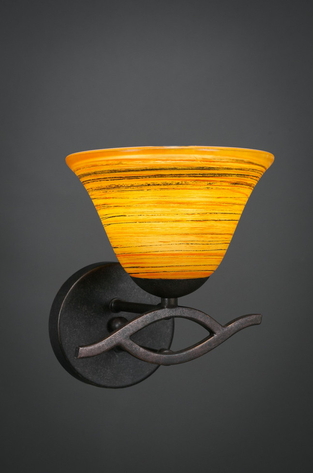 Toltec Lighting - 141-DG-454 - One Light Wall Sconce - Revo - Dark Granite