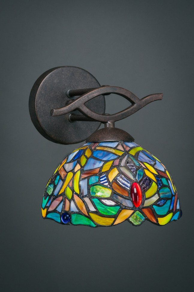 Toltec Lighting - 141-DG-9905 - One Light Wall Sconce - Revo - Dark Granite