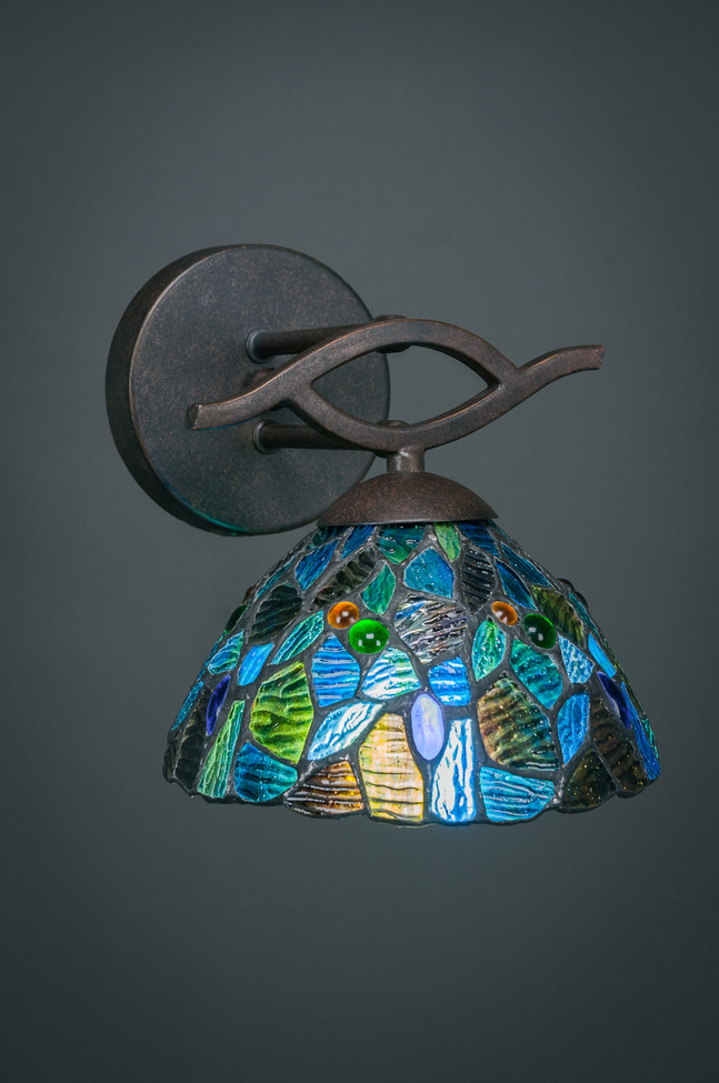 Toltec Lighting - 141-DG-9955 - One Light Wall Sconce - Revo - Dark Granite