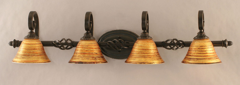 Toltec Lighting - 164-DG-454 - Four Light Bath Bar - Eleganté - Dark Granite