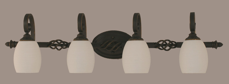Toltec Lighting - 164-DG-615 - Four Light Bath Bar - Eleganté - Dark Granite