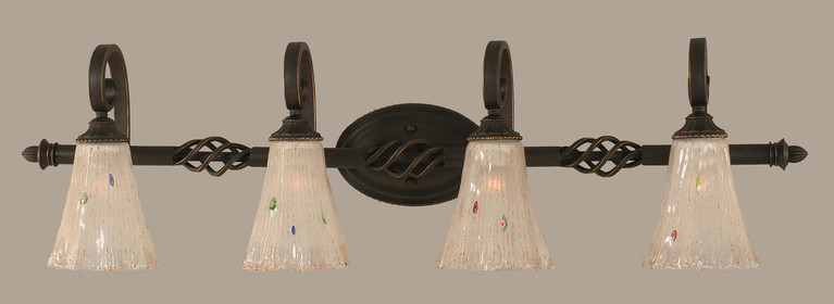 Toltec Lighting - 164-DG-721 - Four Light Bath Bar - Elegant - Dark Granite