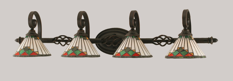 Toltec Lighting - 164-DG-9375 - Four Light Bath Bar - Eleganté - Dark Granite