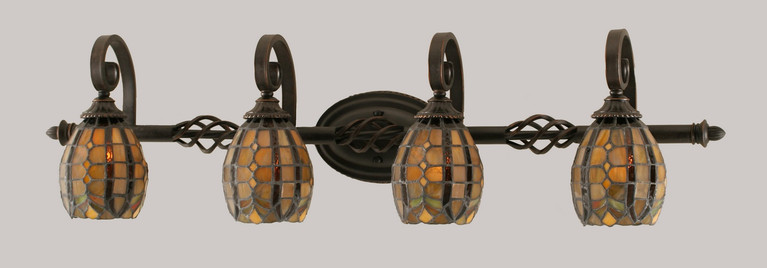Toltec Lighting - 164-DG-9871 - Four Light Bath Bar - Elegant - Dark Granite