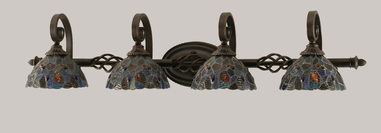 Toltec Lighting - 164-DG-9955 - Four Light Bath Bar - Eleganté - Dark Granite