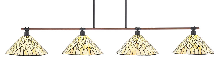 Toltec Lighting - 1744-911 - Four Light Bar - Blacksmith - Painted Wood-look Metal & Dark Granite