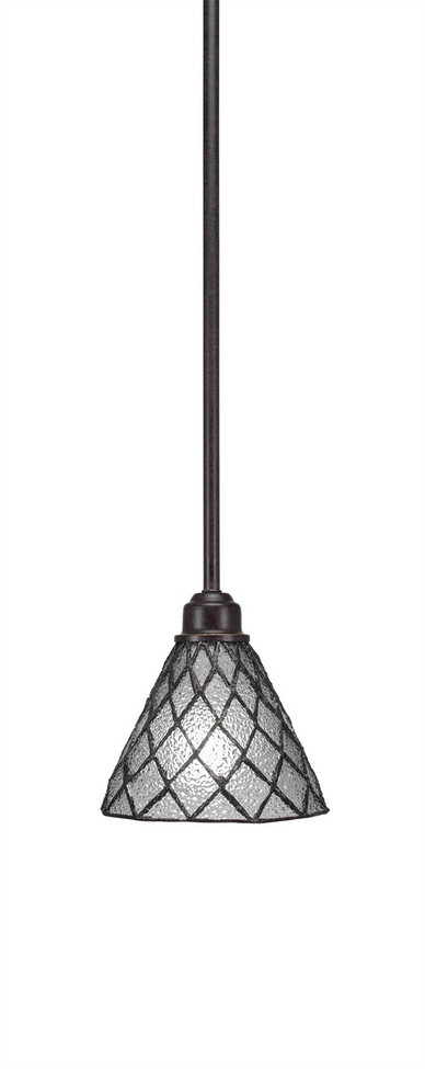 Toltec Lighting - 1761-9185 - One Light Mini Pendant - Blacksmith - Painted Wood-Look Metal & Dark Granite
