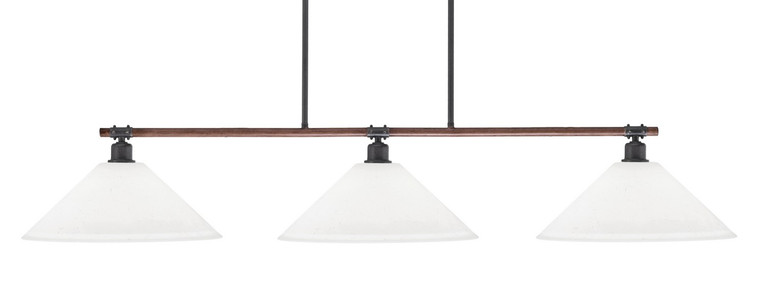 Toltec Lighting - 1763-318 - Three Light Island Pendant - Blacksmith - Painted Wood-look Metal & Dark Granite