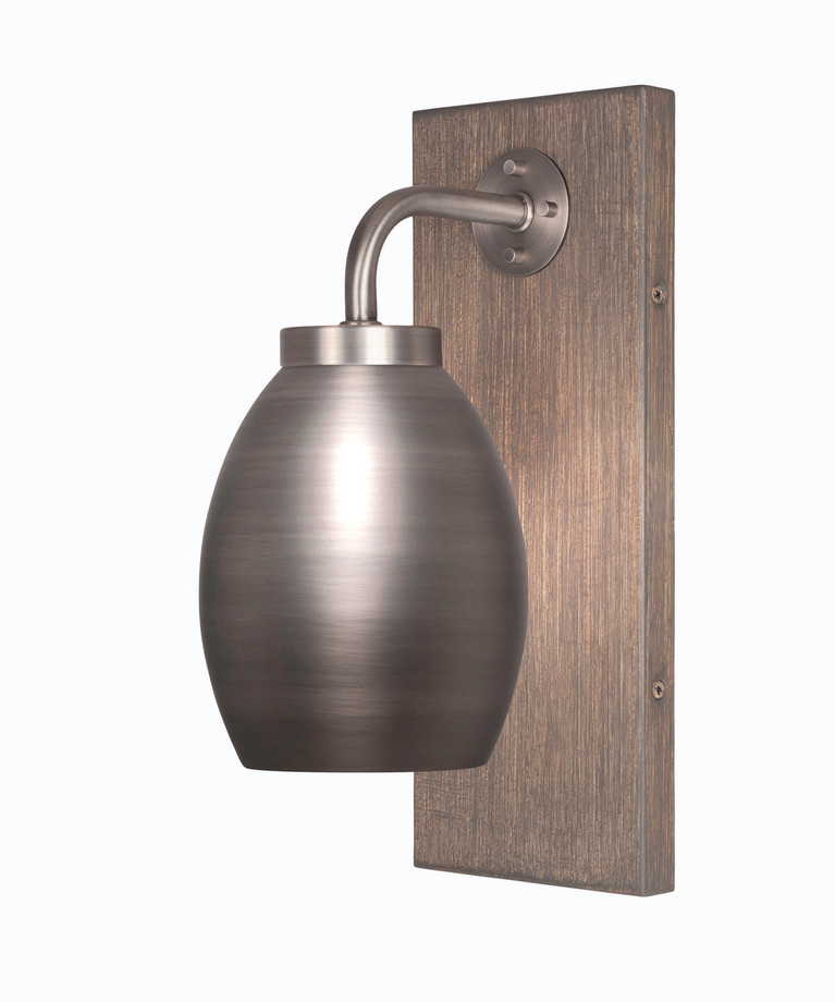 Toltec Lighting - 1771-GPDW-426-GP - One Light Wall Sconce - Oxbridge - Graphite & Painted Distressed Wood-look Metal