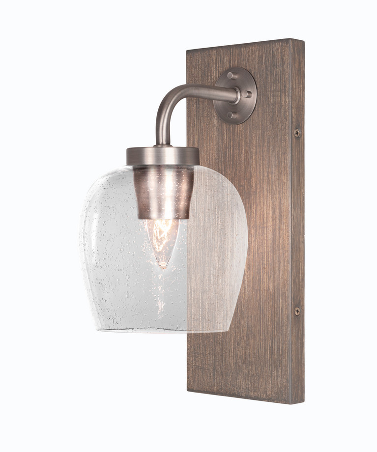 Toltec Lighting - 1771-GPDW-4810 - One Light Wall Sconce - Oxbridge - Graphite & Painted Distressed Wood-look Metal