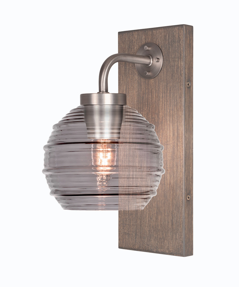 Toltec Lighting - 1771-GPDW-5112 - One Light Wall Sconce - Oxbridge - Graphite & Painted Distressed Wood-look Metal
