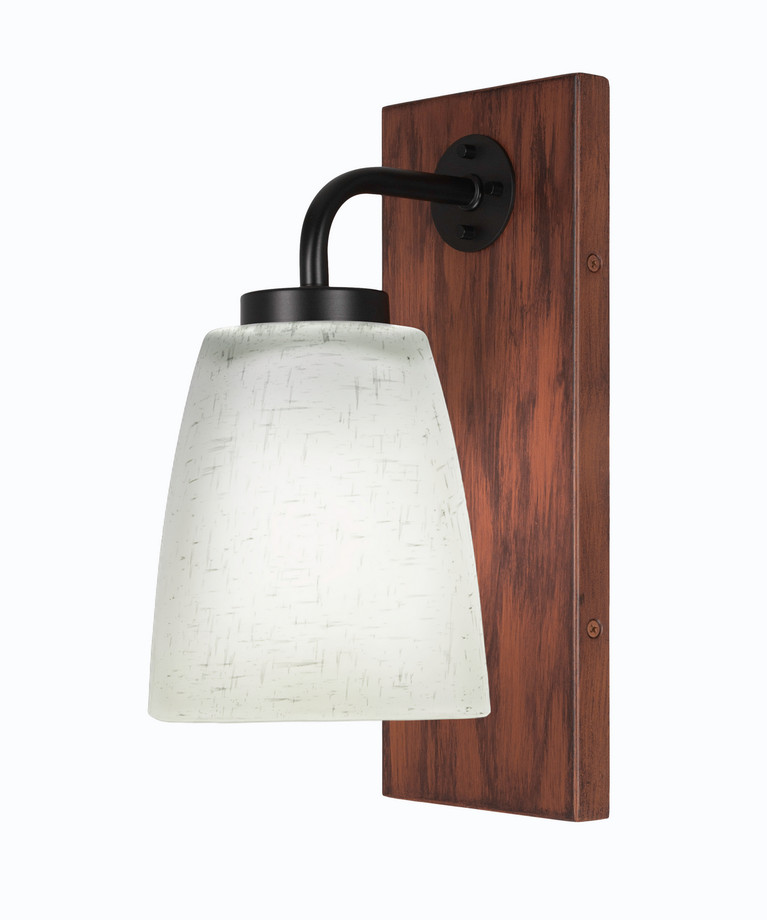 Toltec Lighting - 1771-MBWG-460 - One Light Wall Sconce - Oxbridge - Matte Black & Painted Wood-look Metal
