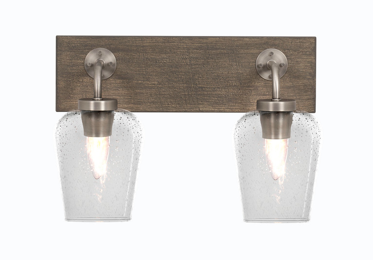 Toltec Lighting - 1772-GPDW-210 - Two Light Bath Bar - Oxbridge - Graphite & Painted Distressed Wood-look Metal