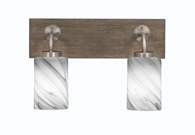 Toltec Lighting - 1772-GPDW-3009 - Two Light Bath Bar - Oxbridge - Graphite & Painted Distressed Wood-look Metal