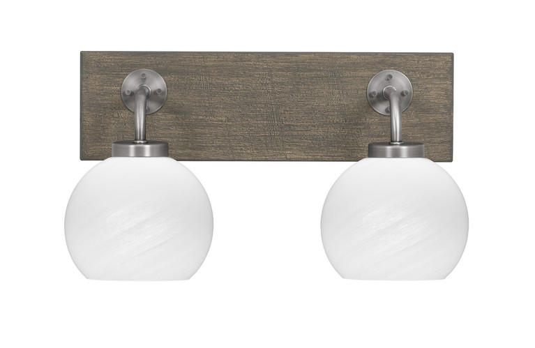 Toltec Lighting - 1772-GPDW-4101 - Two Light Bath Bar - Oxbridge - Graphite & Painted Distressed Wood-look Metal