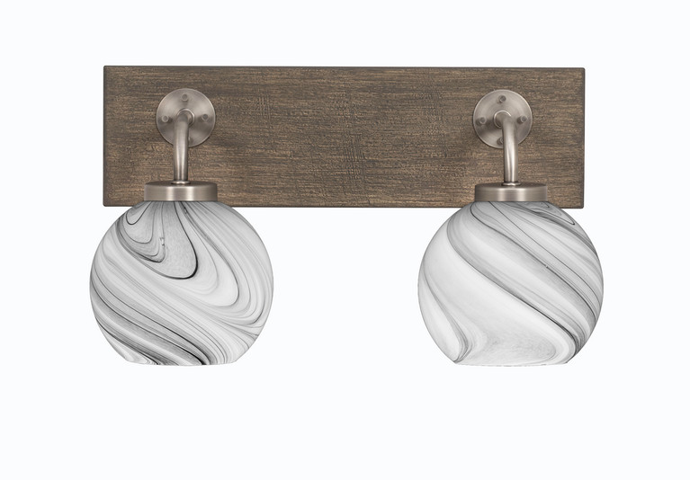 Toltec Lighting - 1772-GPDW-4109 - Two Light Bath Bar - Oxbridge - Graphite & Painted Distressed Wood-look Metal