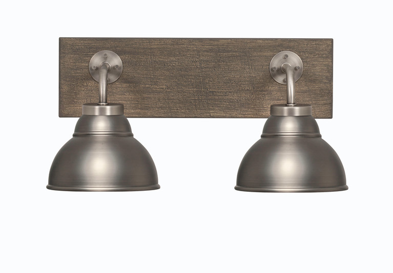 Toltec Lighting - 1772-GPDW-427-GP - Two Light Bath Bar - Oxbridge - Graphite & Painted Distressed Wood-look Metal
